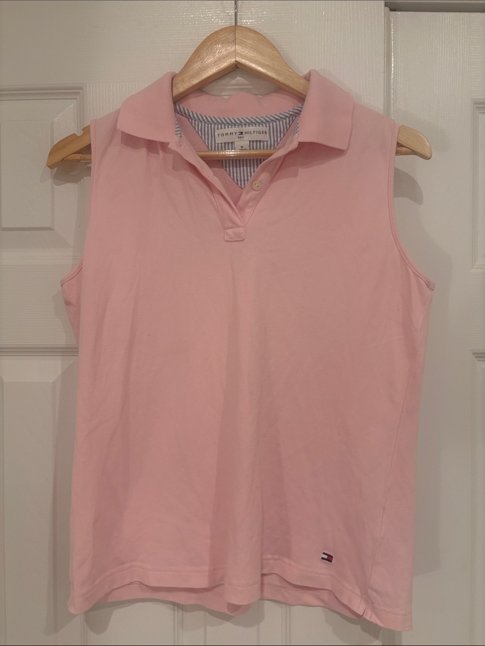 Tommy Hilfiger Pink Sleeveless Polo Tank Top